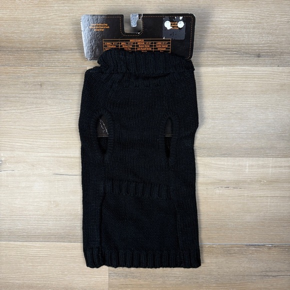 NWT Black Dog Sweater with Red Rosette, Size Large - Picture 3 of 4